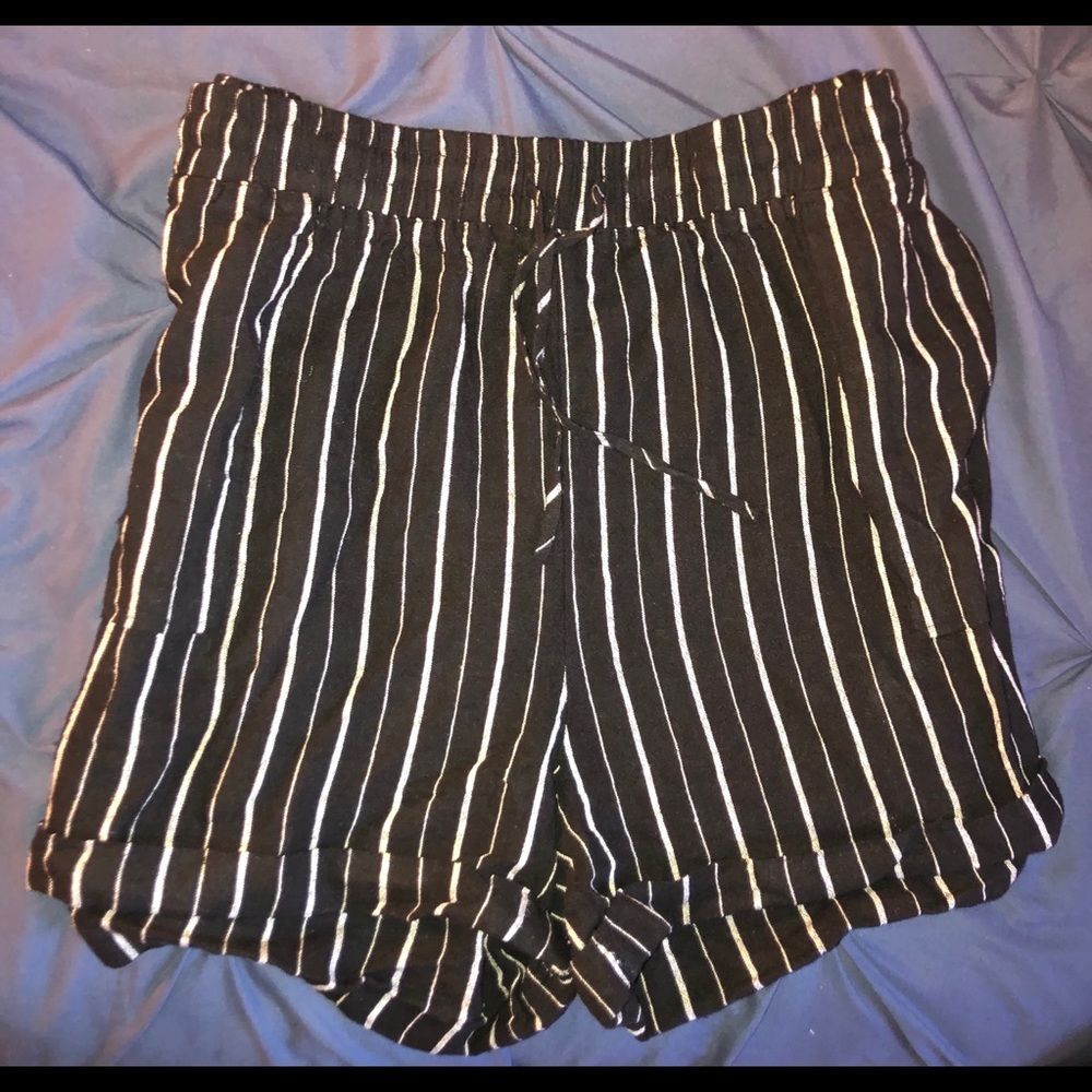 Black striped shorts